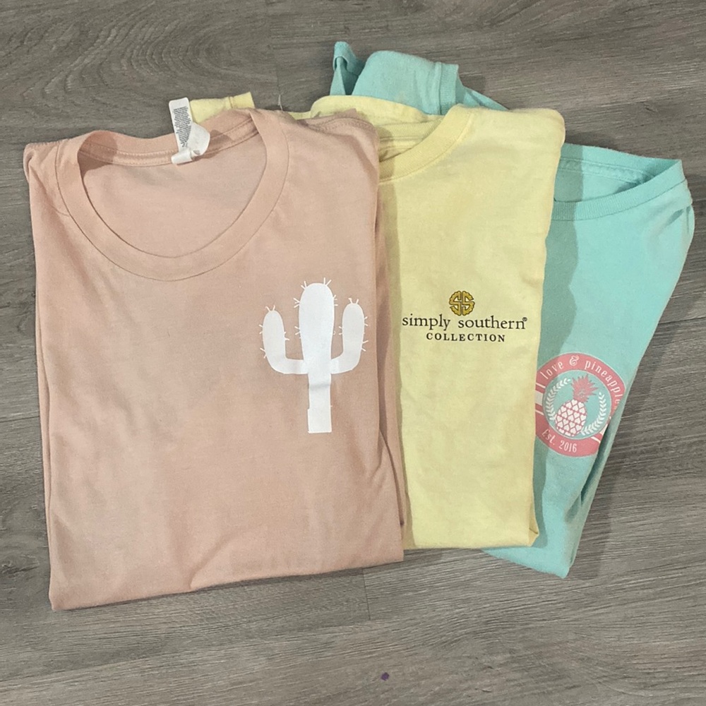 3 pastel colored shirt set